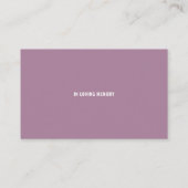 Funeral Memorial in Loving Memory Pet Photo Card Visitekaartje (Achterkant)