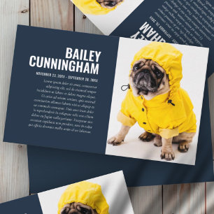 Funeral Memorial in Loving Memory Pet Photo Card Visitekaartje