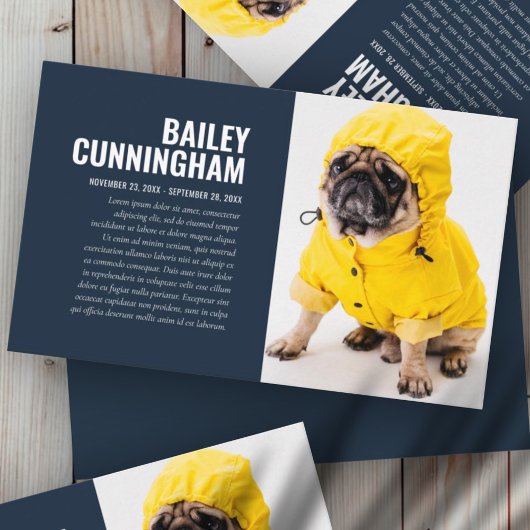 Funeral Memorial in Loving Memory Pet Photo Card Visitekaartje