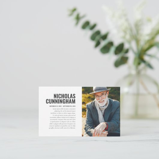 Funeral Memorial in Loving Memory Photo Card Visitekaartje (Staand voorkant)