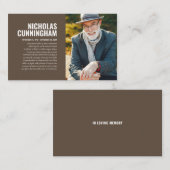 Funeral Memorial in Loving Memory Photo Card Visitekaartje (Voorkant / Achterkant)