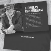 Funeral Memorial in Loving Memory Photo Card Visitekaartje