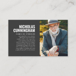 Funeral Memorial in Loving Memory Photo Card Visitekaartje