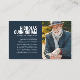 Funeral Memorial in Loving Memory Photo Card Visitekaartje