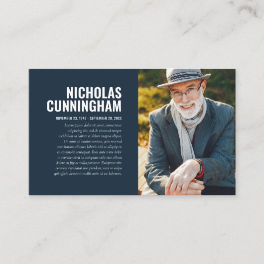 Funeral Memorial in Loving Memory Photo Card Visitekaartje (Voorkant)