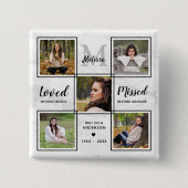 Funeral Memorial Keepslag Unieke fotocollage Vierkante Button 5,1 Cm (Voorkant)