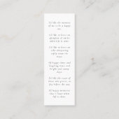 Funeral Memorial Loving Memory Mini Bladwijzer Kaa Visitekaartje (Achterkant)