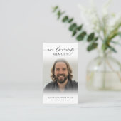 Funeral Memorial Loving Memory Photo Prayer Card Visitekaartje (Staand voorkant)