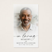 Funeral Memorial Loving Memory Photo Prayer Card Visitekaartje (Voorkant)