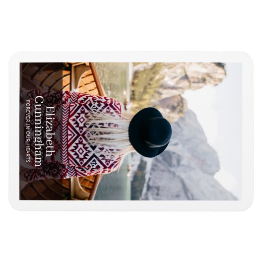 Funeral Memorial Modern and Simple Photo Card Magneet (Horizontaal)