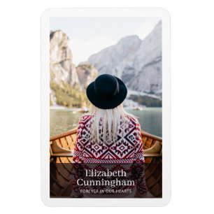 Funeral Memorial Modern and Simple Photo Card Magneet