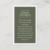 Funeral Memorial Modern and Simple Photo Card Visitekaartje (Achterkant)