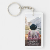 Funeral Memorial Modern and Simple Photo Sleutelhanger (Voorkant)