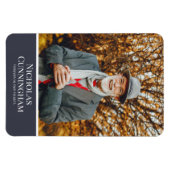 Funeral Memorial Modern Color Block Photo Card Magneet (Horizontaal)
