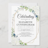 Funeral Memorial Modern Floral Geometric Woodsy Kaart (Voorkant)