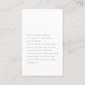 Funeral Memorial Modern minimalist Foto Visitekaartje (Achterkant)