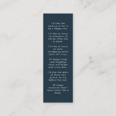 Funeral Memorial | Modern Navy Mini Bladwijzer Kaa Visitekaartje (Achterkant)