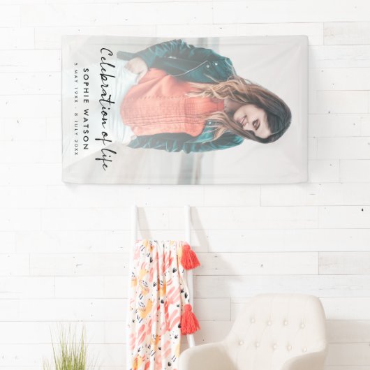 Funeral Memorial Modern Photo Celebration of Life Spandoek (Insitu)