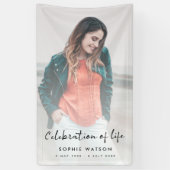 Funeral Memorial Modern Photo Celebration of Life Spandoek (Verticaal)