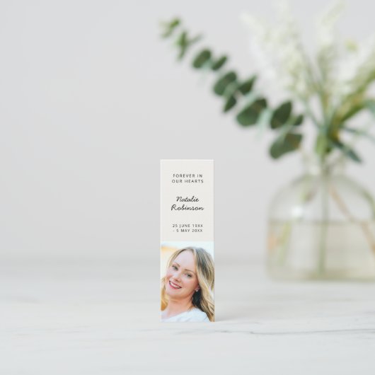 Funeral Memorial Modern Poem Mini Bladwijzer Kaart Mini Visitekaartje (Staand voorkant)