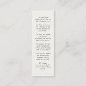 Funeral Memorial Modern Poem Mini Bladwijzer Kaart Mini Visitekaartje (Achterkant)