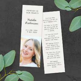 Funeral Memorial Modern Poem Mini Bladwijzer Kaart Visitekaartje