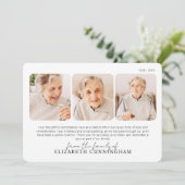 Funeral Memorial Modern Simple 3 Photos Bedankkaart (Staand voorkant)