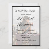 Funeral Memorial Monogram Elegant Black Inv Kaart (Voorkant)