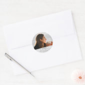 Funeral Memorial Monogram Ronde Sticker (Envelop)