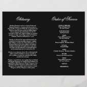 Funeral Memorial Order of Service Photo Programme (Achterkant)