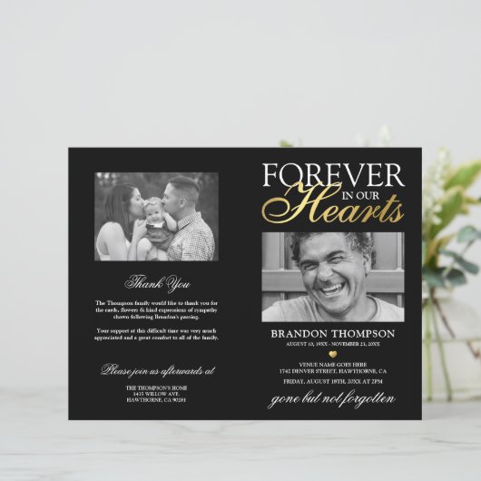 Funeral Memorial Order of Service Photo Programme (Staand voorkant)