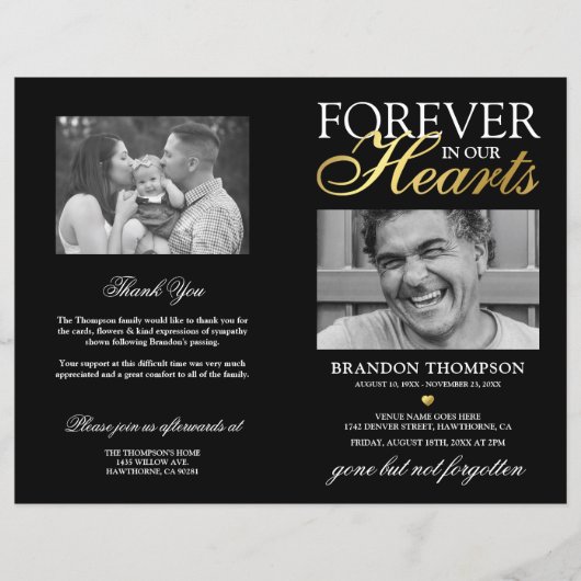 Funeral Memorial Order of Service Photo Programme (Voorkant)