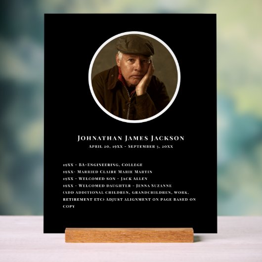 Funeral Memorial - Personal Details Display (Neutraal)