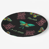 Funeral Memorial Personalized Butterfly Angels Papieren Bordje (Gekanteld)