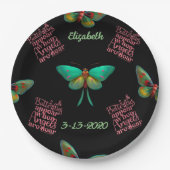 Funeral Memorial Personalized Butterfly Angels Papieren Bordje (Voorkant)