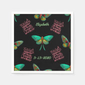 Funeral Memorial Personalized Butterfly Angels Servet (Voorkant)