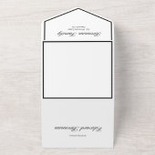 Funeral Memorial Photo Black and White Simple All In One Uitnodiging (Buitenkant)