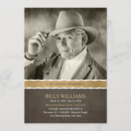 Funeral Memorial Photo Celebration of Life Service Kaart