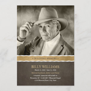 Funeral Memorial Photo Celebration of Life Service Kaart