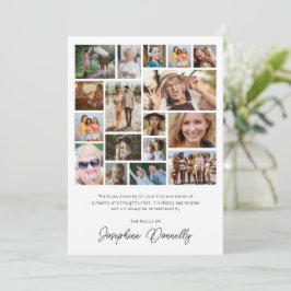 Funeral Memorial Photo Collage Hartelijk dank Bedankkaart