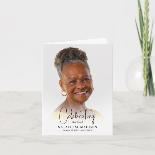 Funeral Memorial Photo Folded Bedankkaart (Voorkant)