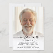 Funeral Memorial Photo In Loving Memory Kaart (Voorkant)