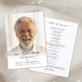 Funeral Memorial Photo In Loving Memory Programmakaart