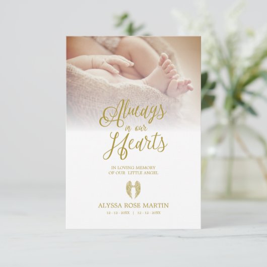Funeral Memorial Photo Litlle Angel Wings Dear One (Staand voorkant)