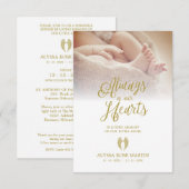 Funeral Memorial Photo Litlle Angel Wings Dear One (Voorkant / Achterkant)