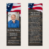 Funeral Memorial Photo Patriotic Prayer Bladwijzer Mini Visitekaartjes (Voorkant /achterkant)