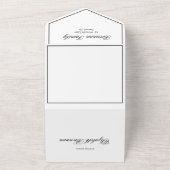 Funeral Memorial Photo Simple Elegant All In One Uitnodiging (Buitenkant)