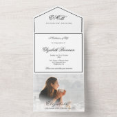 Funeral Memorial Photo Simple Elegant All In One Uitnodiging (Binnen)