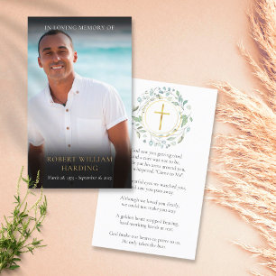 Funeral Memorial Poem Photo Prayer Card Visitekaartje