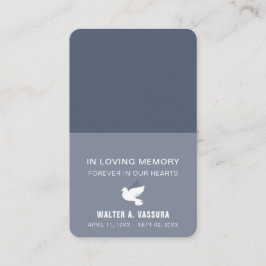 Funeral Memorial Prayer Dove Photo Card Visitekaartje